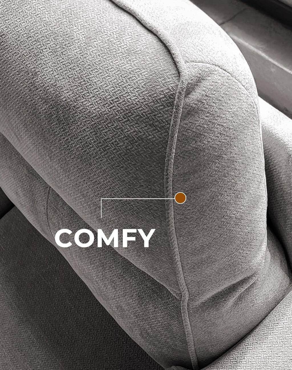 88.97" Modern Sofa Couches for Living Room, Deep Seat Sofas with 8”Cushion, Comfy 2-Seater Chenille Loveseat with Convertible Armrest, Removable Sofa Cover, High Leg(Light Gray)