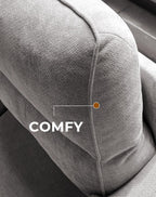 88.97" Modern Sofa Couches for Living Room, Deep Seat Sofas with 8”Cushion, Comfy 2-Seater Chenille Loveseat with Convertible Armrest, Removable Sofa Cover, High Leg(Light Gray)