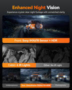 WOLFBOX G900 Tripro Cabin Version 3 Channel 4K Rear View Mirror Camera 8MP STARVIS IMX678 Night Vision 4K+1080P+2.5K Front Inside and Rear Mirror Dash Cam 5.8GHz WiFi Voice Control Includes 256GB Card