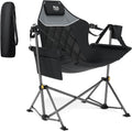 TIMBER RIDGE Hammock Camping Chair with Adjustable Backrest, Heavy Duty Folding Hammock Chair Supports 300lbs, Portable Hammock Chair for Camping, Travelling and Patio, Black
