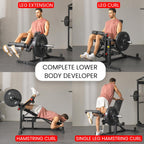Finer Form GLX Adjustable Weight Bench with Leg Extension and Curl Machine, Total Body Bench for Home Gym, Great for Bench Press, Sit Ups, Preacher Curl, Hip Thrusts and Other Plate-Loaded Exercises
