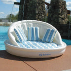 Solstice Inflatable Pool Lounger Float for Relaxation – Raft for Group Pool, Beach & Lake Use, Aqua Sofa with Pillows, White