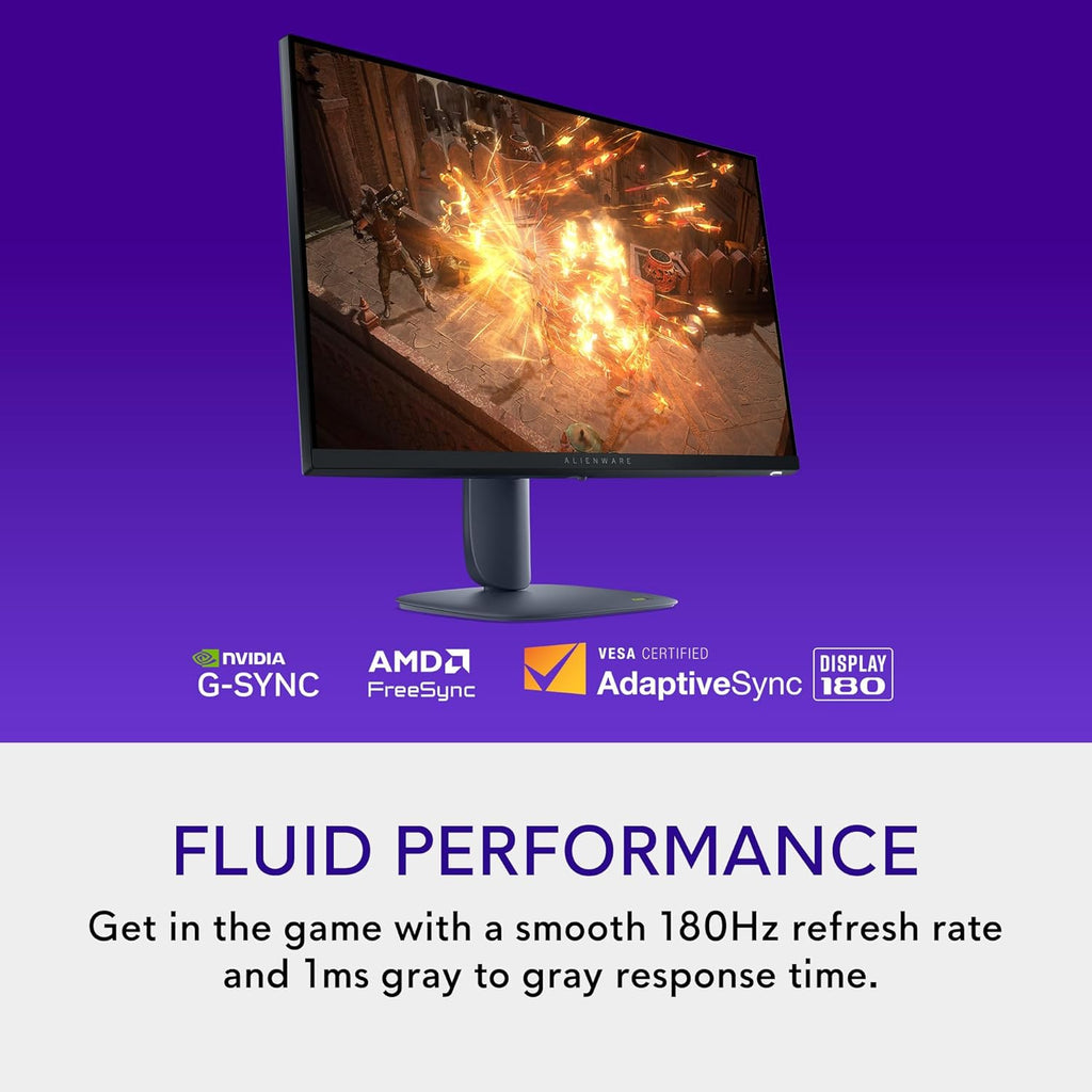 Alienware 27 Gaming Monitor - AW2725DM - 27-inch QHD 180Hz 1ms Display  IPS  NVIDIA G-SYNC  AMD Freesync  VESA AdaptiveSync.