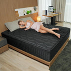 King Size Mattress, 12 Inch Hybrid Mattress in a Box, Memory Foam and Pocket Spring for Motion Isolation and Pressure Relief, Comfortable Medium Plush