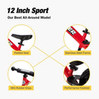 Strider 12” Sport Bike - No Pedal Balance Bicycle for Kids 1 to 4 Years - Includes Safety Pad, Padded Seat, Mini Grips & Flat-Free Tires - Tool-Free Assembly & Adjustments