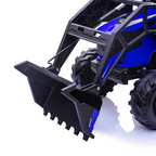 3-in-1 Ride-On Tractor, 24V Electric, Excavator & Bulldozer, Remote Control, LED, Music, USB/Bluetooth max 66 lbs – Bright-blue