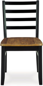 Signature Design by Ashley Blondon Rectangular Dining Room Table Set with 6 Chairs, Chevron Pattern, Tapered Legs, Seats 6, Wood, 60" Long, Brown & Black