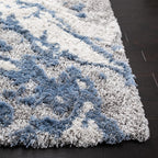 SAFAVIEH Horizon Shag Collection Area Rug - 9' x 12', Grey & Blue, Modern Abstract Design, Non-Shedding & Easy Care, 2-inch Thick Ideal for High Traffic Areas in Living Room, Bedroom (HZN890G)