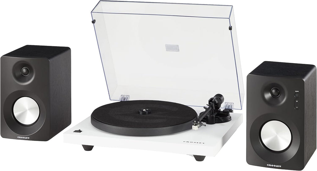 Crosley KT6101-WH Belt-Drive Bluetooth Turntable with Built-in Preamp and Included Speakers  White