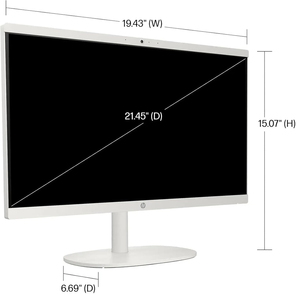 HP 21.5" FHD All-in-One Desktop Computer  32GB RAM 128GB UFS  Quad-Core Intel N100  Windows 11  Keyboard & Mouse  PLUSERA 8-in-1 Hub Included  Cashmere White