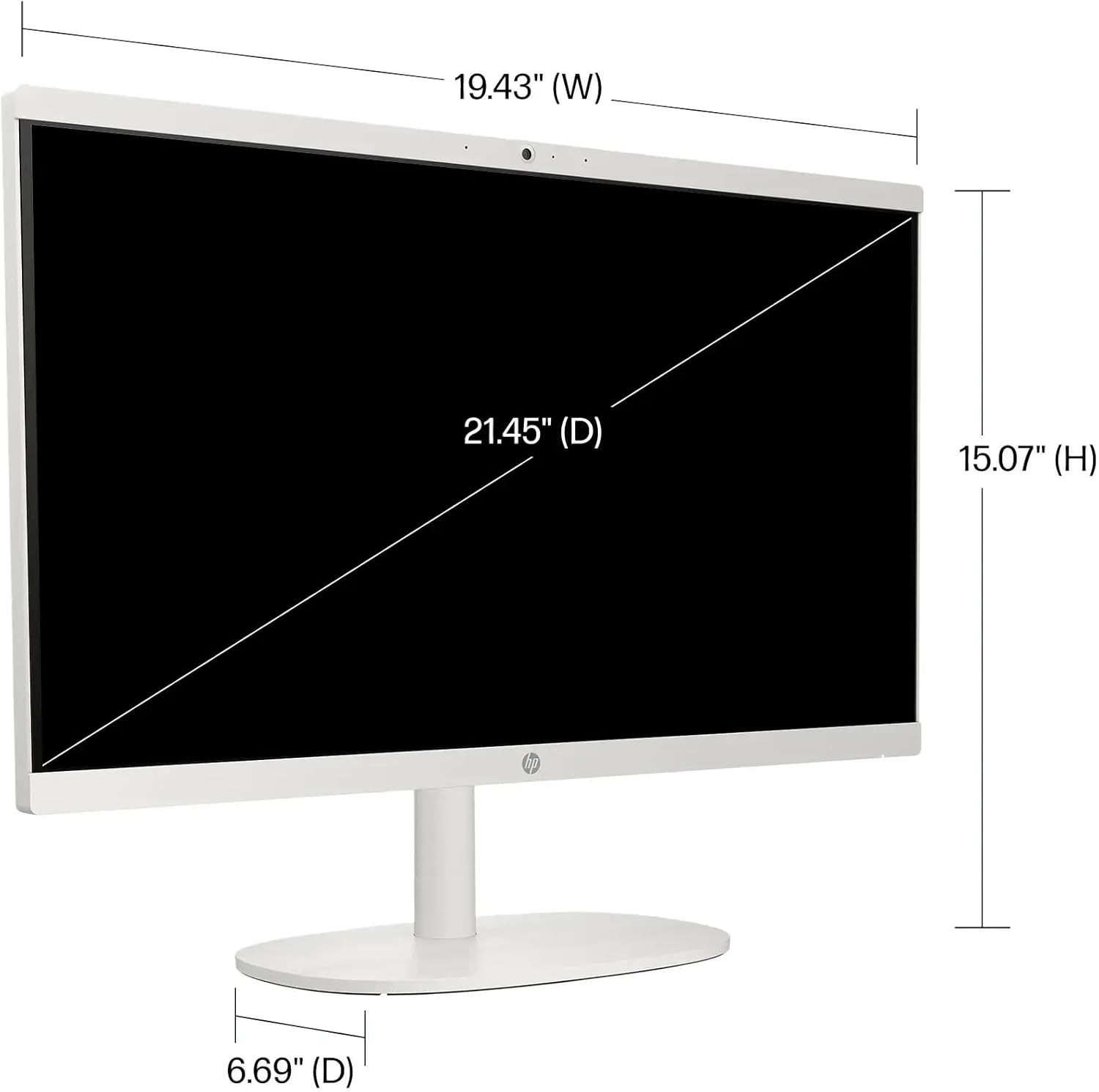 HP 21.5" FHD All-in-One Desktop Computer  32GB RAM 128GB UFS  Quad-Core Intel N100  Windows 11  Keyboard & Mouse  PLUSERA 8-in-1 Hub Included  Cashmere White