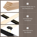 Queen Bed Frame with 4 Storage Drawers and Charging Station, Upholstered Platform Bed Frame with Storage Headboard, No Box Spring Needed, Easy Assembly, Black