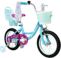 WEIZE Girls Bike for 3-12 Years Old Kids, 14 16 20 Inch Kids Bike with Training Wheels, Streamers, Basket and Doll Seat, Children Bicycles with Coaster Brake, Multiple Colors