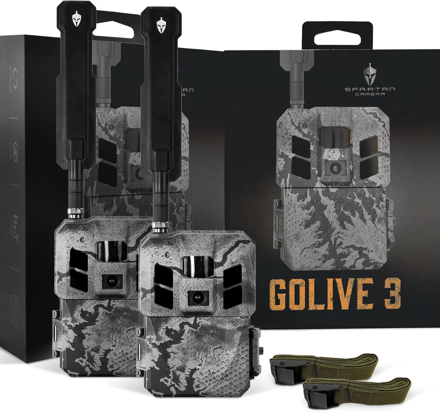Spartan Camera 2 Pack GoLive3 Hunting Trail Camera  Live Streaming  96° Wide Angle  Motion Activated  On-Demand FHD Photos and 1080p Videos  Built-in Lithium Battery Blackout IR Flash GPS Weatherproof