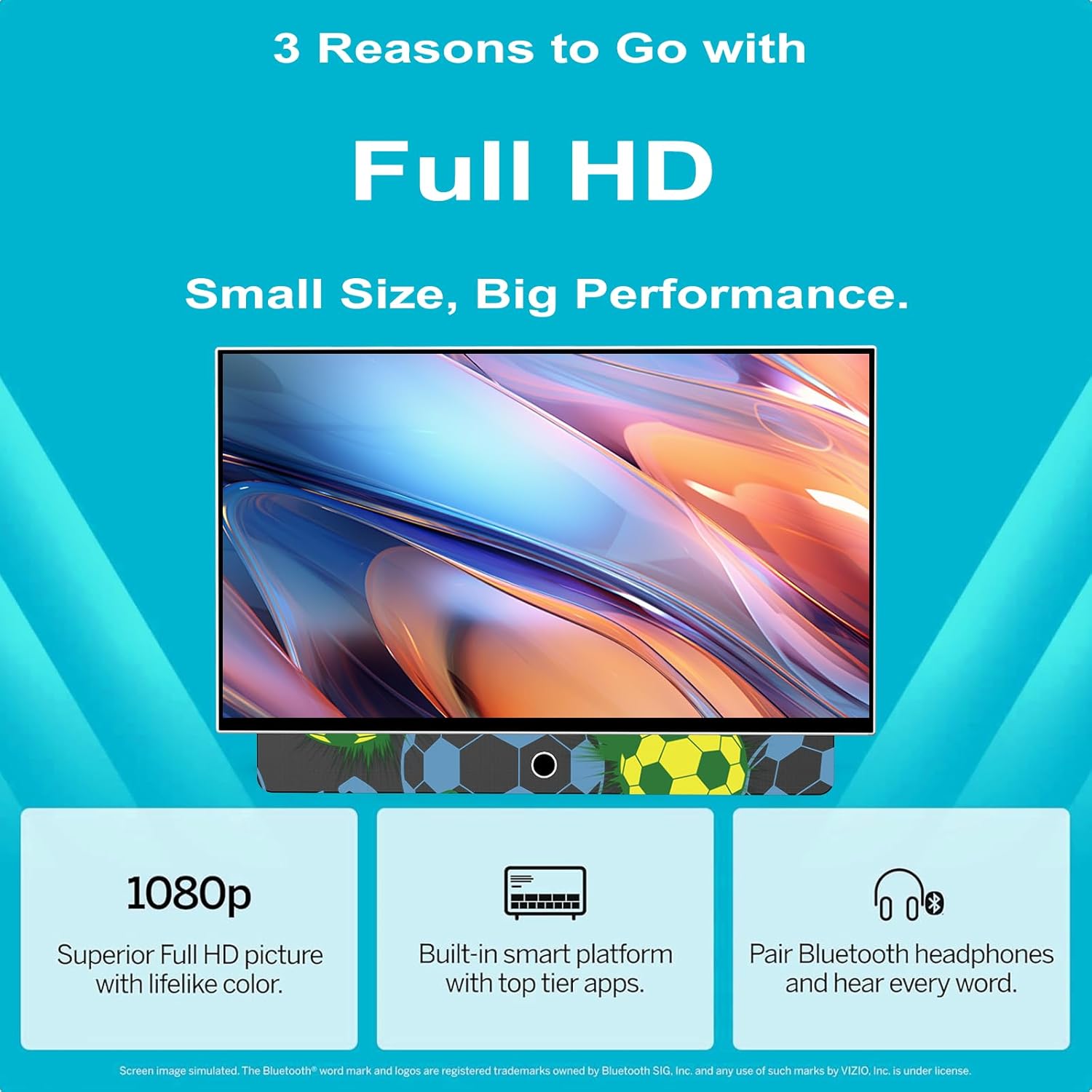 27 Inch Portable Smart TV  Android 14 OS  Built-in Battery Powered  FHD HDR Display  60Hz Refresh Rate  Dolby Audio  WiFi  Chromecast  Voice Remote  for Bedroom  Game Day Parties  Camping & Travel