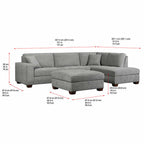 Thomasville Miles Fabric Sectional with Storage Ottoman