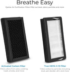 EyeVac Air 2-in-1 HEPA Air Purifier & Touchless Vacuum Automatic Dustpan - Ultra Fast & Powerful - Covers 600 Sq ft - Corded Canister Vacuum, Bagless, Automatic Sensors, 1000 Watt (White/White)