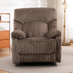 GRAINELL Swivel Rocker Recliner Chair with Massage and Heat, USB Charging Port, Infinite Position Power Recliner, Electric Glider Rocking Chairs for Living Room, Nursery (Brown)