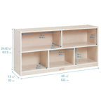 ECR4Kids 5-Compartment Mobile Storage Cabinet, Toddler, Classroom Furniture, White Wash