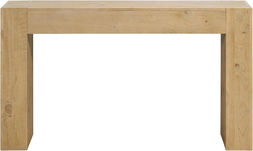 Alaterre Furniture Stockyard Solid Wood Console Table - 56 Inch Modern Farmhouse Entryway Table - Easy Assembly Living Room Furniture for Behind The Couch, Entryway, or Hallway (Light Oak)