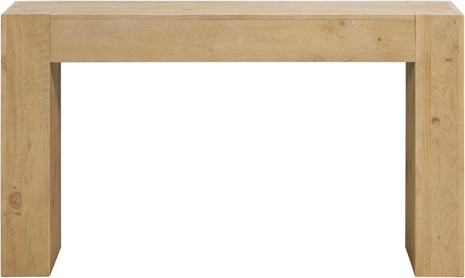 Alaterre Furniture Stockyard Solid Wood Console Table - 56 Inch Modern Farmhouse Entryway Table - Easy Assembly Living Room Furniture for Behind The Couch, Entryway, or Hallway (Light Oak)