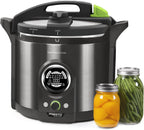 Presto 02144 12-Quart Digital Pressure Canner - Digital Display, Waterbath Capable, 10-Built-In Safety Features, Recipe Book, Black Stainless Steel