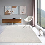 Hand-Tufted 100% Wool Area Rug – Unique Modern Geometric Grid Pattern, Soft Plush Textured Carpet for Living Room, Bedroom, Dining Room & Entryway (Grey, 8' x 10')