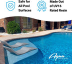 Aqua Outdoors - in-Pool Chaise Lounger - Inside Pool & Sun Shelf Lounge Chair - Designed for Water Depths Up to 9” - Compatible with All Types - Poolside & Sun Deck Tanning - Gray Granite