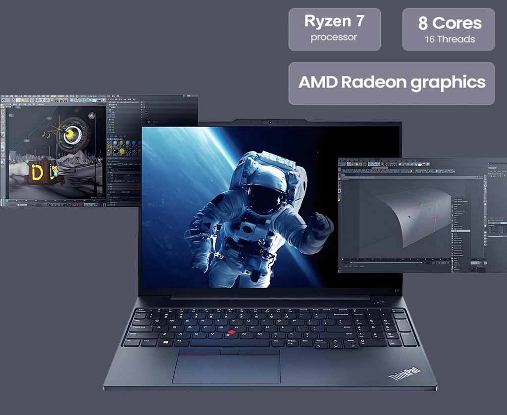 Lenovo ThinkPad E16 Gen 2 Business Laptop (16" FHD+ Anti-Glare  AMD Ryzen 7 7735U (> Intel i7-1355U)  16GB DDR5  512GB SSD) Backlit  Fingerprint  Wi-Fi  Ethernet  1080p Webcam  Win 11 Pro w/ Copilot