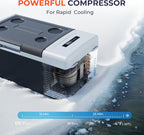 EKOJUCE 12 Volt Refrigerator Portable Fridge - 16 Quart(15L) Electric Cooler Compressor fridge -4℉-68℉, 12/24V DC & 100-240V AC Car Refrigerator for Camping, RV, Fishing, Travel, Home