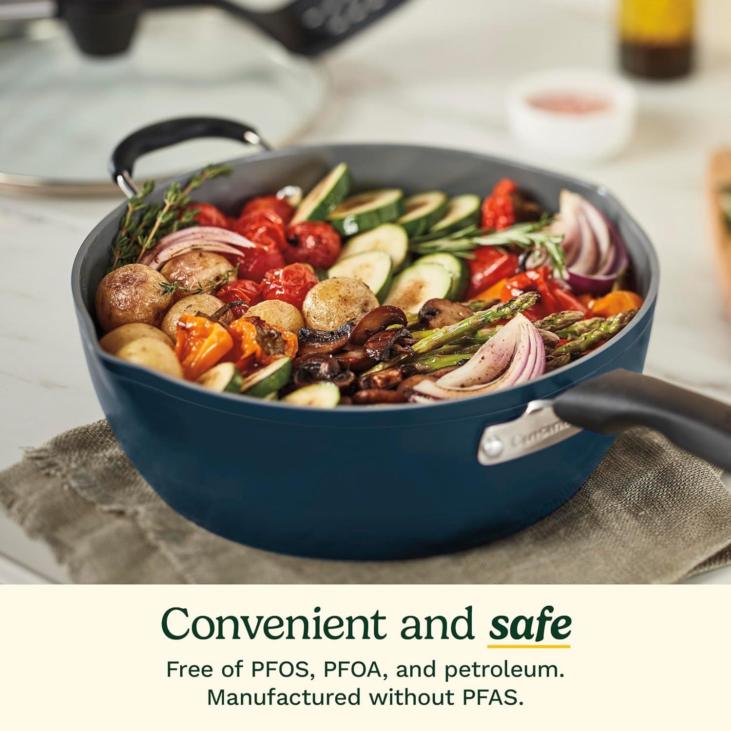 Cuisinart Preferred Pan 4-Pc Set - Nouveau Navy (4.5 Qt. Multi-Purpose Pan w/Cover, Steamer, Slotted Turner)