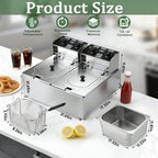 12L Electric Deep Fryer with Basket, 2500W Countertop Oil Fryer with Timer & Adjustable Temperature, Stainless Steel Frying Pot for Home Cooking