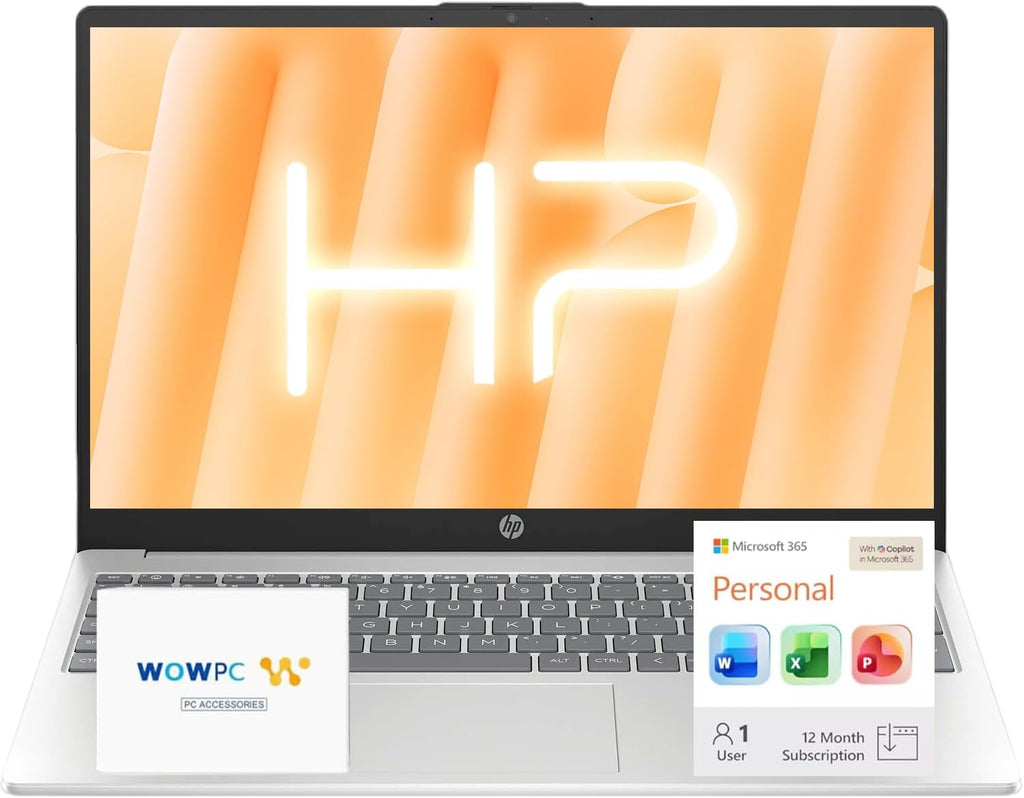 HP 15.6" Business Laptop Computer with Microsoft 365 • 2026 Edition • Copilot AI • Intel 4-Core N100 CPU • 1.1TB Storage (1TB OneDrive + 128GB UFS) • Windows 11 • w/o Mouse