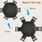 Round Dining Table Set for 6, 7-Piece Kitchen Table and Chairs for 6, 47'' Round Dining Room Table Set with 6 Chairs, Space Saving Dining Table with Wood Base for Kitchen, Living Room, Black