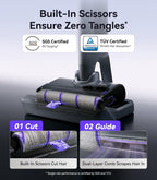NARWAL S30 Pro Wet Dry Vacuum Cleaner with 20000Pa Suction, Cordless Vacuum Mop for Hard Floors, Tangle-Free Hair-Cutting, 180° Lie Flat, 194°F Self-Cleaning, Disposable Waste Bag, Edge Cleaning