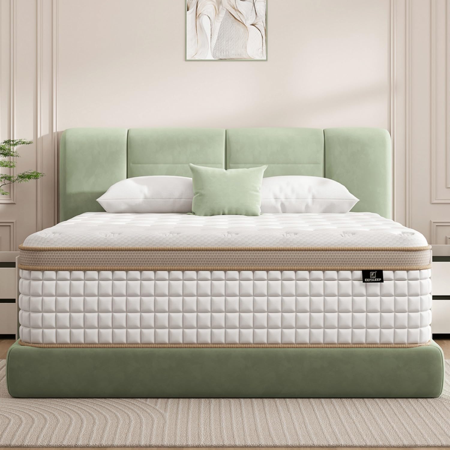 King Mattress, Enhanced 14 Inch King Size Hybrid Mattress in a box with Gel Memory Foam & Independent Pocket Springs, Medium Firm, Pressure Relief, Strong Edge Support, 365-Night Trial, CertiPUR-US