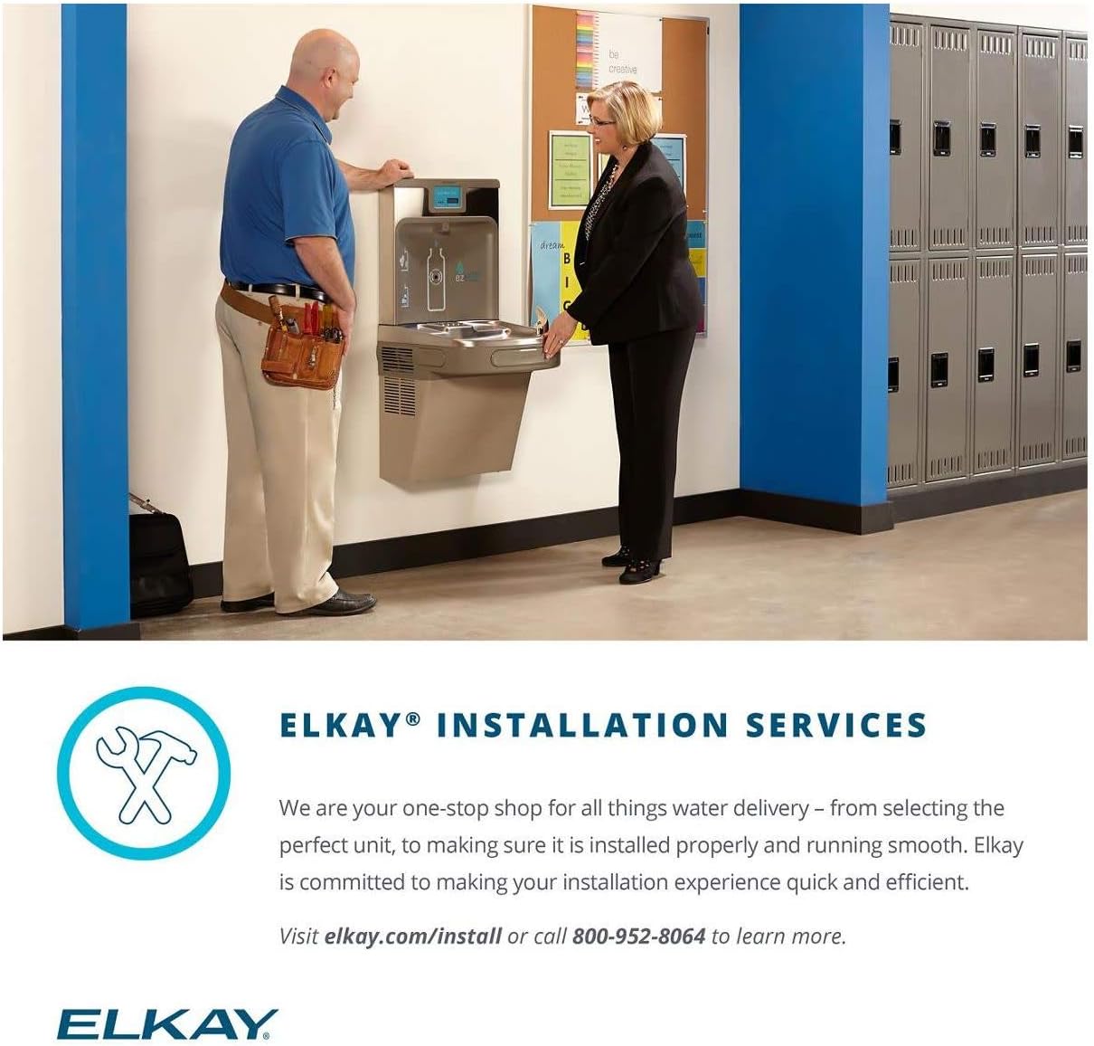 Elkay LZ8WSSSMC ezH2O Refrigerated Surface Mount Bottle Filling Station Filtered 8GPH Stainless Steel