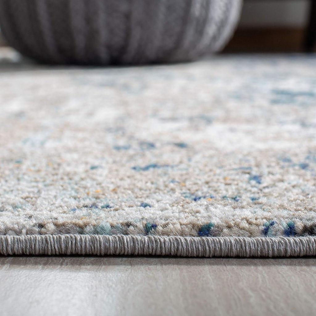 SAFAVIEH Madison Collection X-Large Area Rug - 12' x 18', Grey & Blue, Modern Abstract Design, Non-Shedding & Easy Care, Ideal for High Traffic Areas in Living Room, Bedroom (MAD460K)