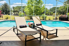 PURPLE LEAF Outdoor Chaise Lounge Chairs Set Recliner Aluminum Adjustable Chair with Wheels and Side Table for Poolside Beach Patio Sunbathing Lounger, Beige