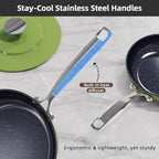 Nuwave Lux 13pc Forged Lightweight Cookware Set PFAS Free, Healthy G10 Duralon Ceramic Coating, Ultra Non-Stick, Stay-Cool Handles, Works on All Cooktops & Induction Ready
