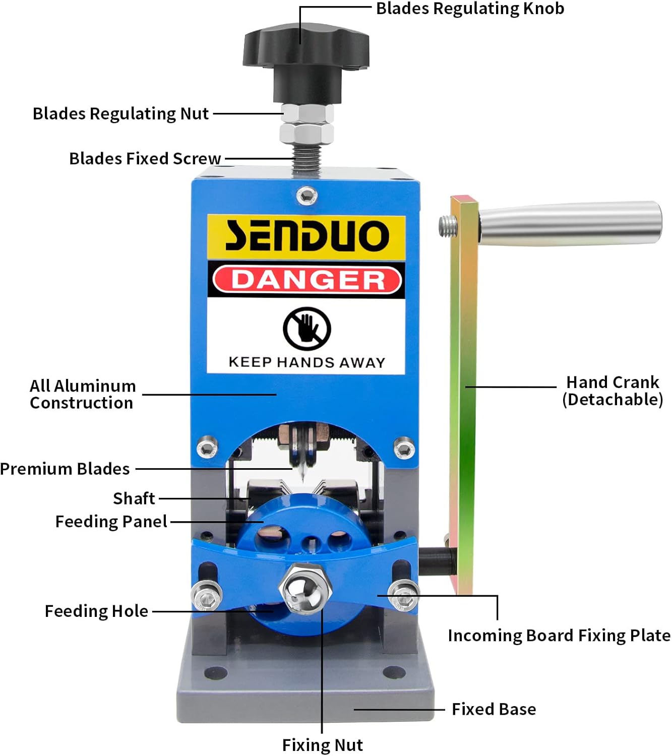 Upgraded Manual Wire Stripper Machine 0.06-1.57in,Cable Stripper Machine for Drill, Wire Stripper Tool With Hand Crank Portable,Wire Stripping Machine For Scrap Copper Recycling
