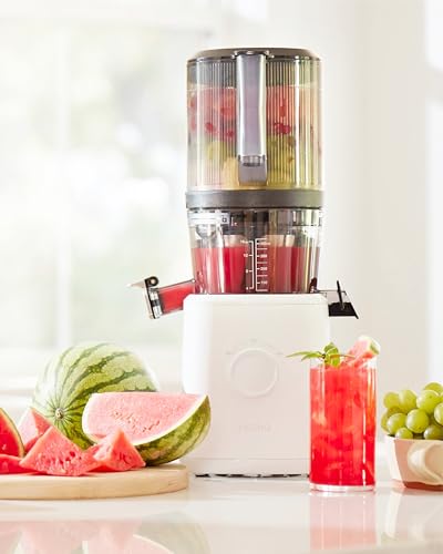 Nama J2 Cold Press Juicer Self Feeding for Hands Free Operation with Wide Mouth Hopper for Whole Recipe Loading, Zero Waste Masticating Juicer For More Juice, Less Pulp  Easy Cleanup & Assembly: Home & Kitchen