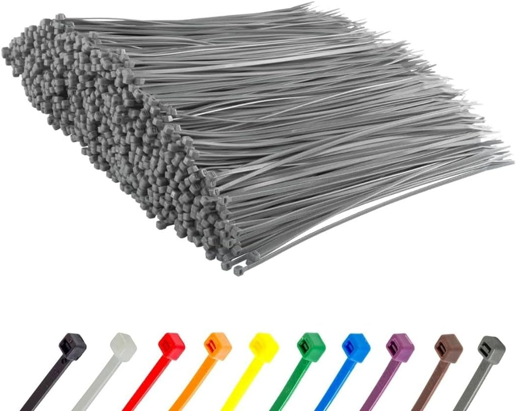 GTSE 14 Inch Silver/Gray Zip Ties  5 000 Bulk Pack  50lb Strength  UV Resistant Long Nylon Grey Cable Ties  Self-Locking 14" Tie Wraps