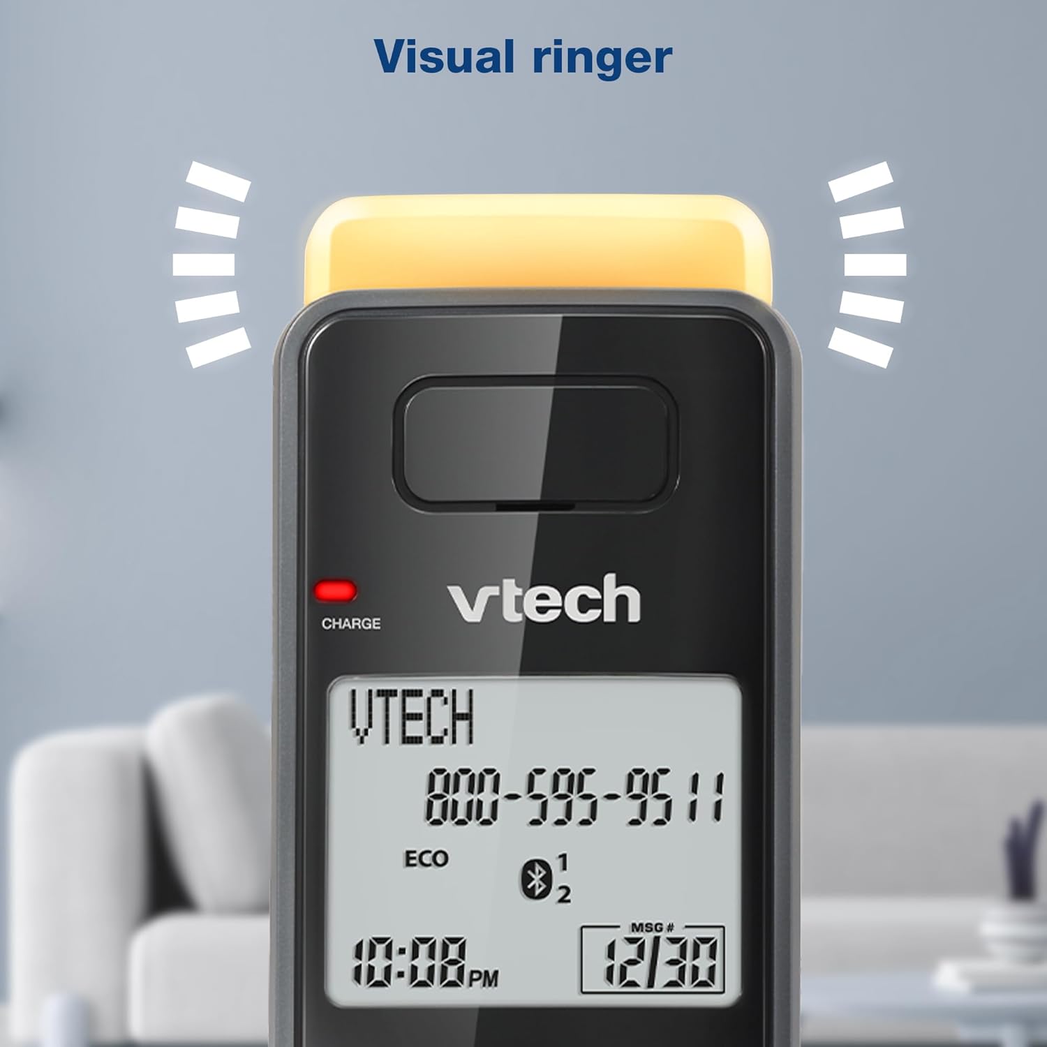VTech IS8128-41 Super Long Range 4-Handset DECT 6.0 Cordless Phone for Home with Answering Machine, 2300 ft Range, Call Blocking, Bluetooth Connect to Cell, Intercom