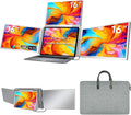 FOPO 16" Laptop Screen Extender Monitor Portable  Quad Monitor  Just 1 Cable for 3 Screens  FHD 1200P IPS Laptop Extender Compatible with Wins/Mac for 13.6" - 18.5" Laptops