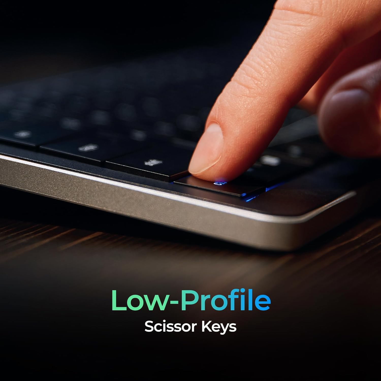 CLVX 1 Windows | Touch On Keys & Gestures AI Keyboard | Bluetooth & USB-C | Low Profile Silent Scissor Keys | Interactive RGB | Aluminum Chassis | Compatible with Windows/Linux/Android