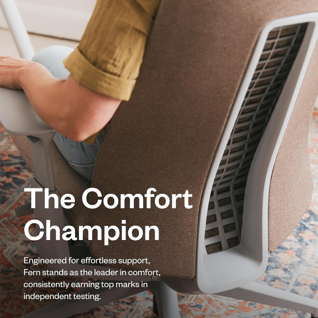 Haworth Fern Ergonomic Office Chair with Lumbar Support, Adjustable Desk Computer Chair with Digital Knit Finish for Home Office Furniture, Ember