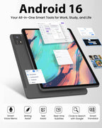 HUIHUANG 11-inch Android 16 Tablet, 32GB RAM + 128GB ROM (1TB Expand), T7280 Octa-Core 2.2GHz Processor, 90Hz FHD+ IPS Display, 8000mAh Battery, Gemini AI, Face ID, Dual Speakers, Fast Charging