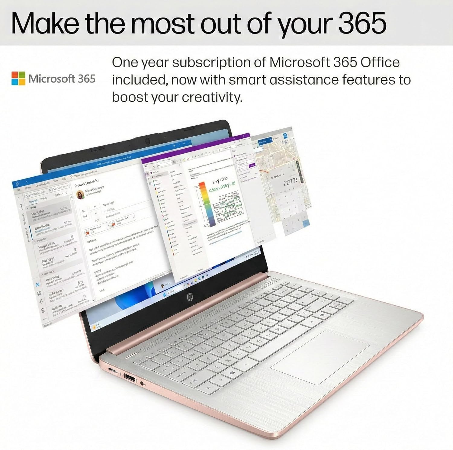 HP Latest Ultrabook Laptop with Copilot AI - 1.3TB Storage - 8GB RAM - Intel Core | Microsoft Office 365 Included  320GB SSD + 1TB Cloud Storage  Webcam  Windows 11 no Mouse | Essential Laptop