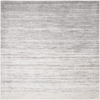 SAFAVIEH Adirondack Collection Area Rug - 12' Square, Ivory & Silver, Modern Ombre Design, Non Shedding & Easy to Clean, Ideal for Living Room, Bedroom, Office, Dining Space (ADR113B)